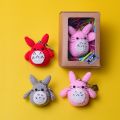 Cartoon character keychain (4 variants) collectibles handmade / handwoven / amigurumi crochet keyring /key chain - bag hanging accessories for kids, girls and boys. 