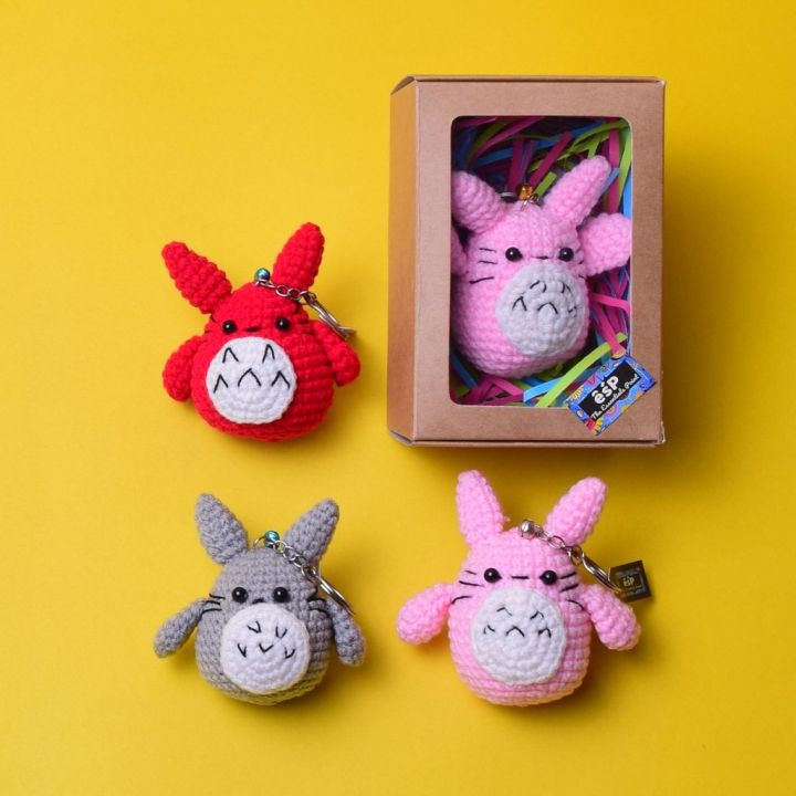 Cartoon character keychain (4 variants) collectibles handmade / handwoven / amigurumi crochet keyring /key chain - bag hanging accessories for kids, girls and boys