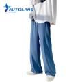 Men Pants Elastic Waist Relaxed Fit Thin Trousers. 