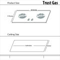 Trust Gas Automatic Hob - 3 Burner Model TH-3102-S Steel Top. 