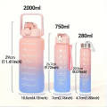 Pack Of 3 Water Bottles 1Pc | 3pcs Water Bottles Set Sports, BPA Free, Leak-proof Water Bottle Cups with Drinking Time Straw, Fitness Bottle for Family, Office, Gym Outdoor Travel Car school. 
