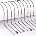 LUXUSTEEL Gold Chain Necklaces 10pcs/lot 2mm/1mm Stainless Steel  Rolo O Link Cuban Chain tennis Necklace Pendants Women Men. 