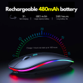 Rechargeable - Wireless Mouse Ultra Slim Gaming Mouse RGB Dual Mode 5.1 Bluetooth Mouse Rechargeable Battery Gaming RGB USB Wireless Optical Mouse With Silent Clicks Black 2.4G Backlit Mice - Plug and Play For Laptop, PC, Computer, MacBook, iPad, Smart TV. 