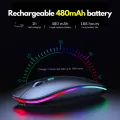 【Triple Mode】 High-Quality Wireless Bluetooth Gaming Mouse RGB with 6 Buttons & 3-Levels DPI Control - Breathing LED Light 2.4G Optical Wireless Mouse with MousePad & Side Buttons for Girls PC, Gaming, Laptop, Pubg, Mobile, Windows OS. 