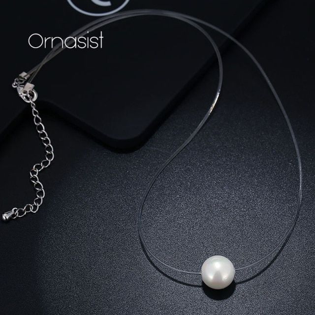 Transparent Chain Necklace Aaa Zircon Invisible Choker Women Oval Water Drop Triangle Square Star Pendant Necklaces
