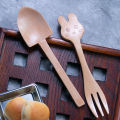 Dessert Spoon Smooth Surface Cute Cartoon Children Wooden Spoon Fork. 