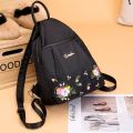 Simple Casual Backpacks Embroidery Flower Female Chest Bag Solid Color Oxford Shoulder Bagpack for Girl Vintage Travel Back Bag. 