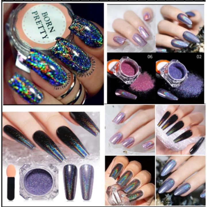Nail Shining Glitter Chrome Powder Metallic Mirror Pearl Holographic Pigment Powder Manicure Nail Art Decoration