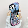 Hontinga for Vivo Y17S Back Cover Tom and Jerry Cream Texture Phone Case Wavy Edge Soft Silicone Cover. 