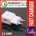 Qualcomm quick charge 3.0 Fast Travel USB Charger 2.0A Amp Adapter For All Latest Mobiles. 