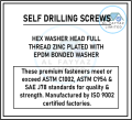 50 Pieces Self Drilling Screw 1 inch with leakage Proof Cap. 