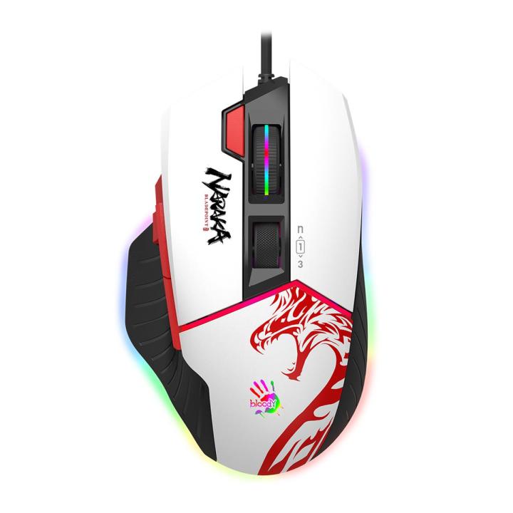 Bloody W95 Max Extra Fire Gaming Mouse - RGB Backlit - Naraka Bladepoint Official Game Branding - 12000 CPI