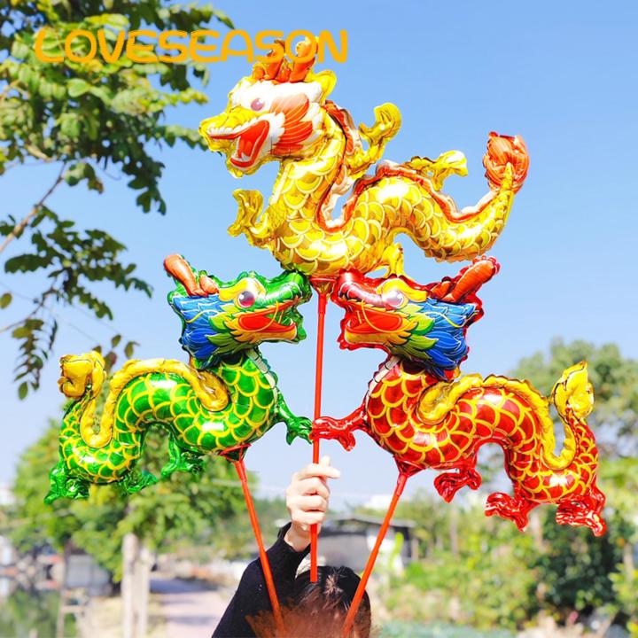 Festive Dragon Balloon 6pcs 3d Dragon Balloons for Chinese New Year Home Party Decoration Cute Cartoon Aluminum Foil Reusable Inflatable Balloon Buyers' Favorite Dragon Foil Balloon