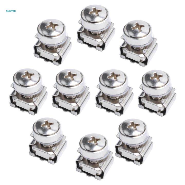 2x10 Pack Lot - M5x16 Rack Mount Cage Nuts & Screws w/ Washers - Square Clips