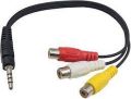 3.5mm Mini AV Male To 3 RCA Female Audio Video Cable Stereo Jack Adapter Cord. 