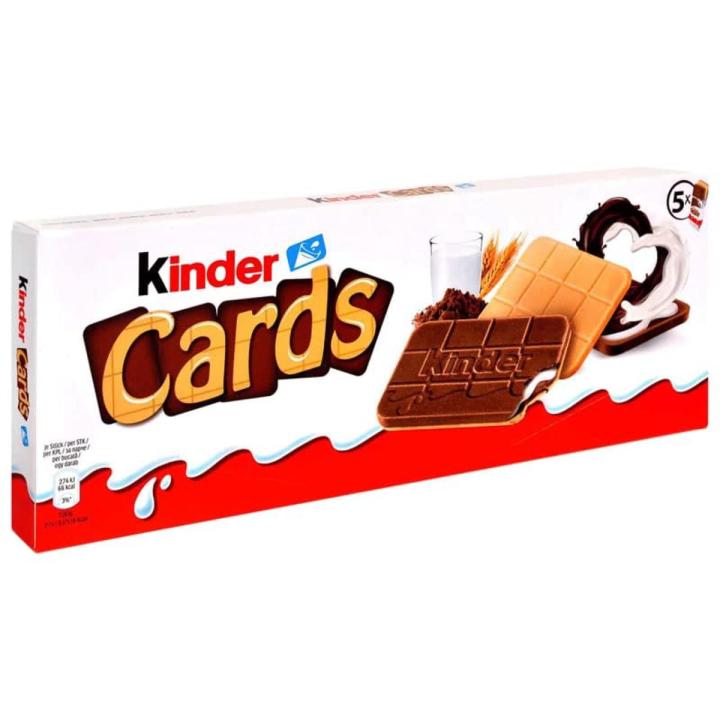 Kinder Cards Wafer Biscuits With Creamy Milk Chocolate And Cocoa Filling 25.6g Pack of 5