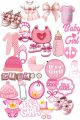 Pack of 26 - New Born  Stickers - Baby Girl  Stickers  - Well come Baby Girl   Stickers -Aesthetic Art Stickers for mobile back, Laptop, dairy and for decorating your stuff - 2 inch x 3 Inch Each Sticker Size. 