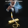 Can't Use up to Ten Thousand Times in a Lifetime New Match Lighter Cigarette Lighter Key Chain Gold Bar Personality Windproof Creative. 