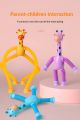 Telescopic Giraffe Suction Cup Toy, Cute Giraffe Stretch Tube Stress Relief Sensory Toy  in Four Different Colors Suction Cup Giraffe Pop Tube Sensor Fidget Toy For Kids, Deformable  Sensory Suction Cup Plastic Toy, Suction Robot Toy Funny Toy. 
