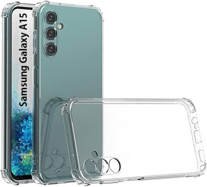 Samsung Galaxy A15 Transparent Soft TPU Flexible Flexible Flexible Shock Resistant Case Cover