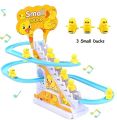 Small Ducks Climbing Toys - Electric Ducks Chasing Race Track Game Set - Playful Roller Coaster Toy with 3 Ducks LED Flashing Lights & Music Button - Fun Duck Stair Climbing Toy for Toddlers and Kids. 