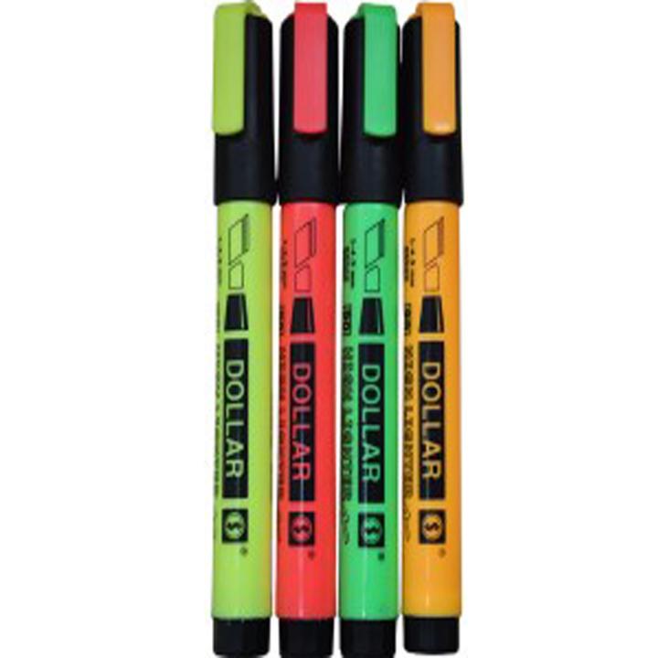 Highlighter Marker / Fluorescent Highlighter Pen Multicolor (4 Pcs)