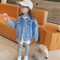 Girls' Jean Jacket Spring and Autumn Korean Style Kids' Jacket2022New Western Style Top Smiling Face Middle And Big Children Little Girl. 