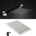 Head shower 6 Inch Square Stainless Steel Shower Head Rainfall Overhead Shower Chrome Ceiling Wall Top Sprayer Bathroom Accessories. 