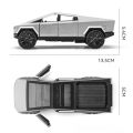 Tesla Cyber Truck Die cast Model Toy Car For Kids - Front Door and trunk Openable - Lights and Music - 5 inches - 1:36 Scale - Orange. 
