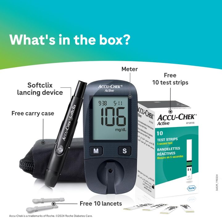 AccuChek Active Glucometer | Accu check active blood sugar test machine | blood glucose monitor