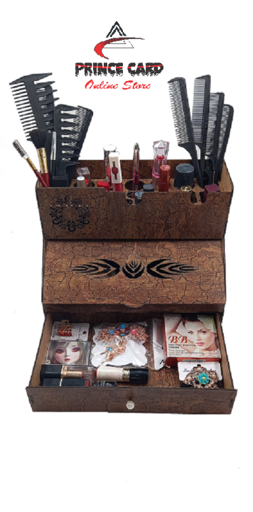 Makeup Organizer with drawer I Desk and table cosmetic organizser I Makeup storage box I Paint brush holder