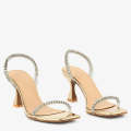 ECS Crystal Slingback 3 Inch Heel Sandals For Women. 