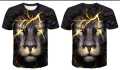Men's 3D Printed Lion Shirt - All Over Animal Graphic T-Shirt | Custom Digital Print Clothing. 