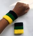 1 Pair (2pcs) Cotton Wrist Band Fiber Wrist Sweat Band Sports Set Gym Fitness Towel Fancy Dress Run Wristband Wrist Guard Support with Antibacterial and Moisture Wicking for Working Out Soft Moisture Absorbent Cotton Terry Cloth for Women & Men. 