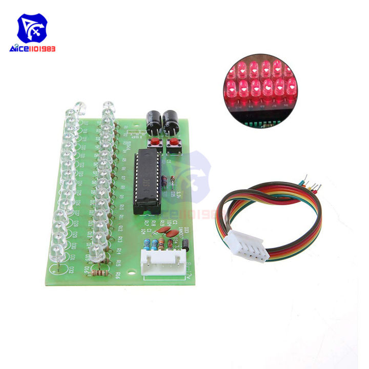 【Sunflower EGR】16 LED Dual Audio Level Indicator Amplifier Lamp Blue/Green/Red LED Light DC 8 VU Meter Module