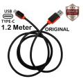 ORIGINAL Warner 1.2 Meter Type C USB 3.0 Fast Charging + Data Cable. 