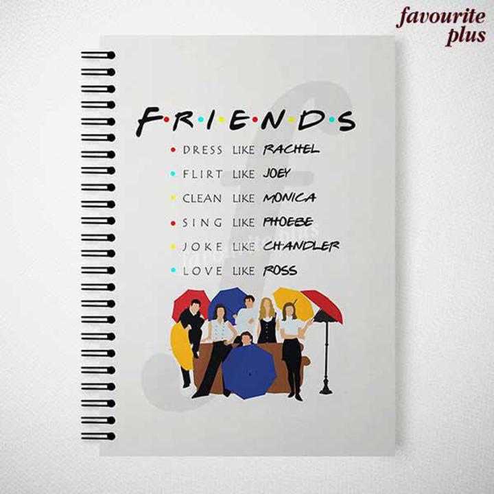 Friends Printed University Notebooks Diary Personalized Customized Cute Spiral Notebook in Pakistan by Favourite Plus