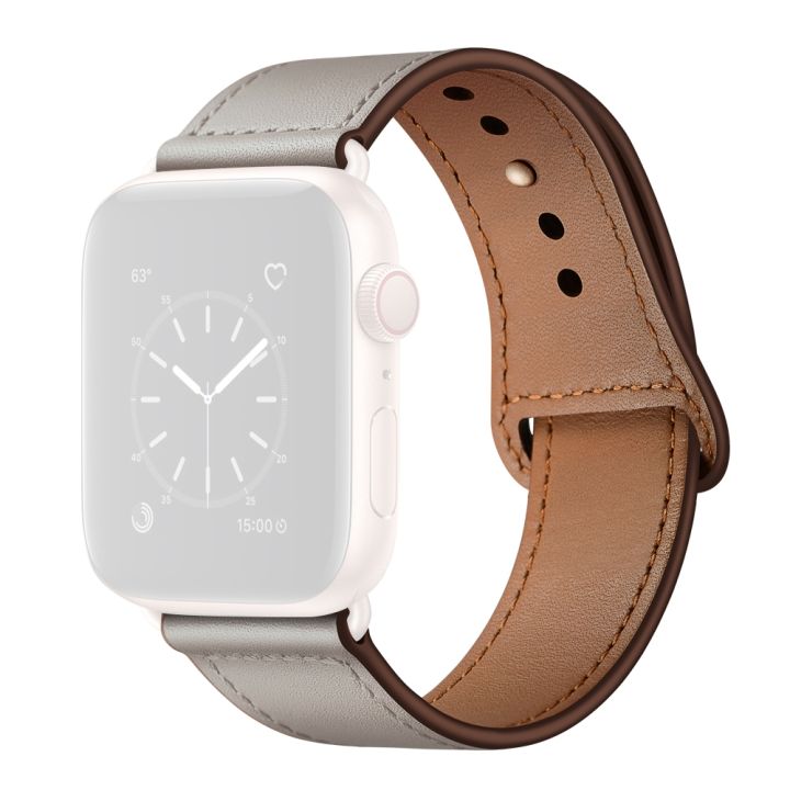 Leather Watch Band For Apple Watch Ultra 49mm&Watch Ultra 2 49mm / Series 9&8&7 45mm / SE 3&SE 2&6&SE&5&4 44mm / 3&2&1 42mm