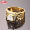 Fine Jewelry Mens Big Diamond 18k Gold Plated Ring Wedding Rings For Men. 
