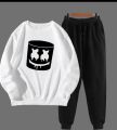 Marshmello Printed Fleece Full Sleeves Pull Over Sweatshirt & Trouser Tracksuit For Men & Boys. 