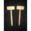 2 pcs baby Wooden Hammer strong for kids Wooden Mallet Handmade decorative eco friendly wooden hammer toy for children and interior Craving Hammer Punching Tool. 