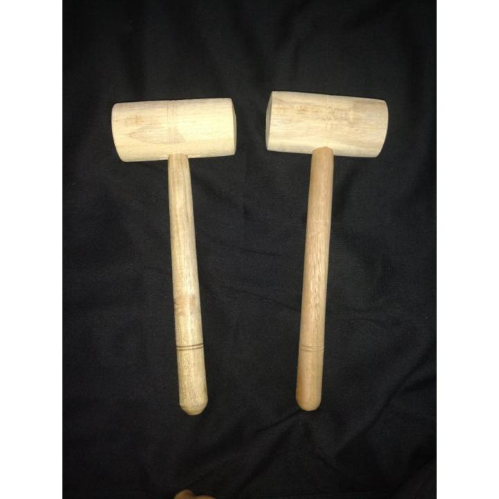 2 pcs baby Wooden Hammer strong for kids Wooden Mallet Handmade decorative eco friendly wooden hammer toy for children and interior Craving Hammer Punching Tool
