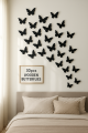 30-Piece Wooden Butterfly Wall Stickers – Peel & Stick Reusable Black Butterflies for Nursery, Bedroom, Classroom Decor – Natural Eco-Friendly Wall Art for Kids, Teens, Home Aesthetic & Party Backdrops. 