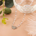 Pearls Butterfly Beaded Necklaces For Women Girls Vintage Retro Classic Style Butterfly Necklace Fashion Jewelry. 