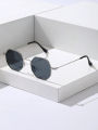 Eldorado Trendy Metal Frame Sunglasses/ Retro Polygon Gradient Mirror Sunscreen Sunglasses. 