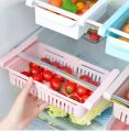 High Quality Unbreakable Adjustable & Stretchable Plastic Fridge Storage Basket , Space Sever For Food Vegetable And Spices Storage Basket , Fruit Organizer Drawer Cabinet Space Saver Basket For Refrigerator (Large Size) (MULTICOLOR). 