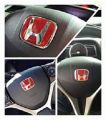 Honda Steering H Logo Emblem (Red). 