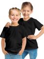 The HR Clothing Summer Plain Black T-shirt For Kids / Soft & Comfortable Round Neck Black T-shirt / Cotton Jersey T-shirt / Half Sleeve T-shirt For Kids. 