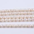 Factory price 8-9mm white purple pink color rice shape pearl beads natural freshwater pearl strand for jewelry making. 