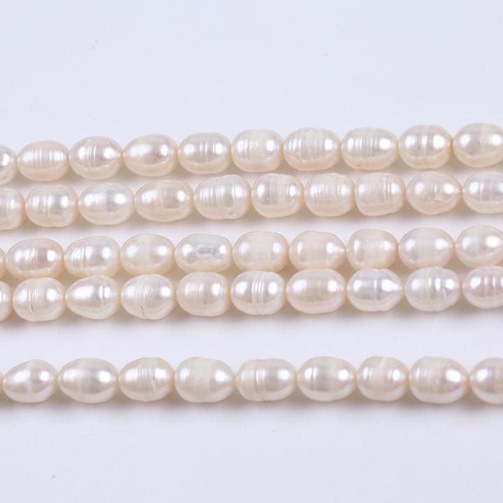 Factory price 8-9mm white purple pink color rice shape pearl beads natural freshwater pearl strand for jewelry making